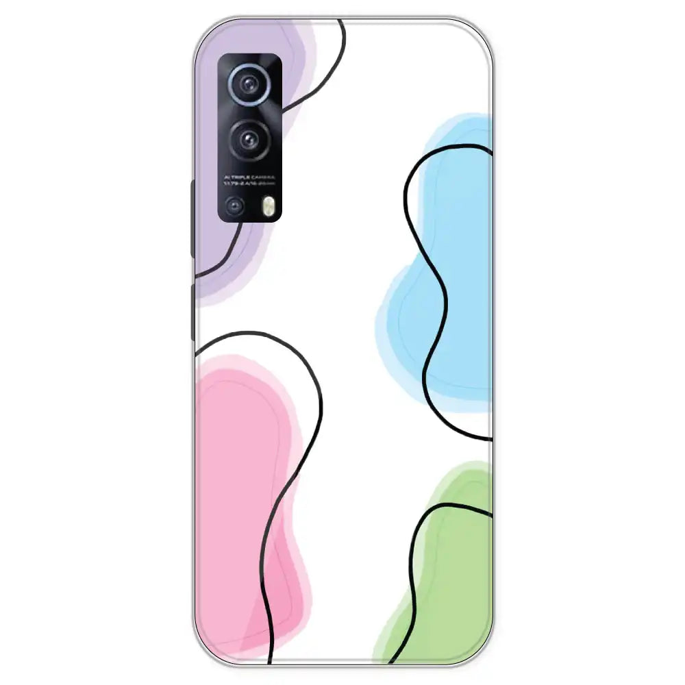Rainbow Cow Print - Clear Printed Silicone Case For IQOO Z3