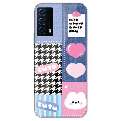 Cute Pink Bear Collage - Printed Silicone Case For IQOO Z5