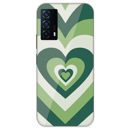 Dark Green Hearts - Printed Silicone Case For IQOO Z5