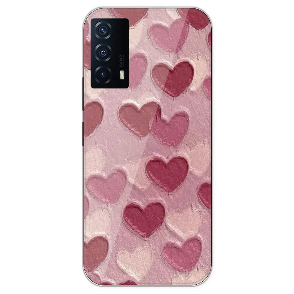 Pastel Hearts - Printed Silicone Case For IQOO Z5