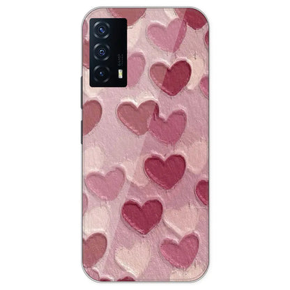 Pastel Hearts - Printed Silicone Case For IQOO Z5