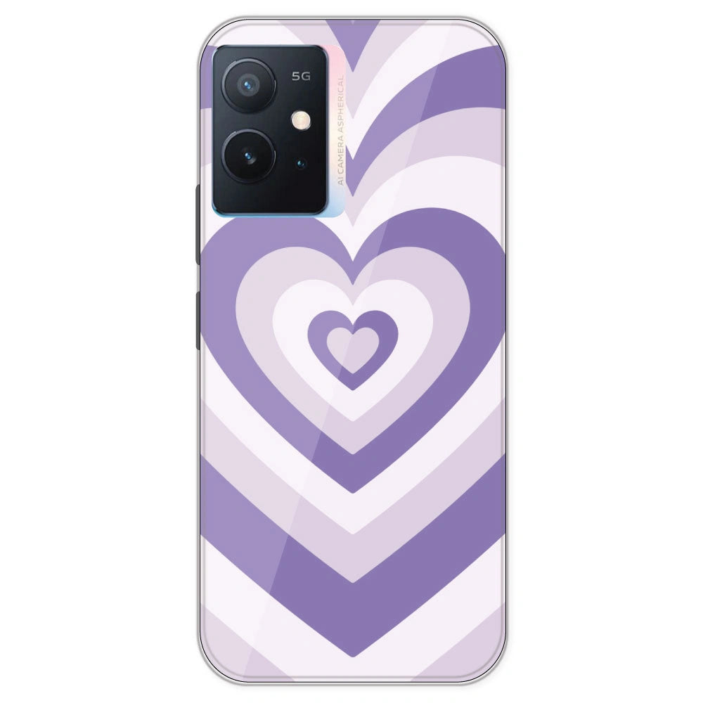 Dark Purple Hearts - Printed Silicone Case For IQOO Z6