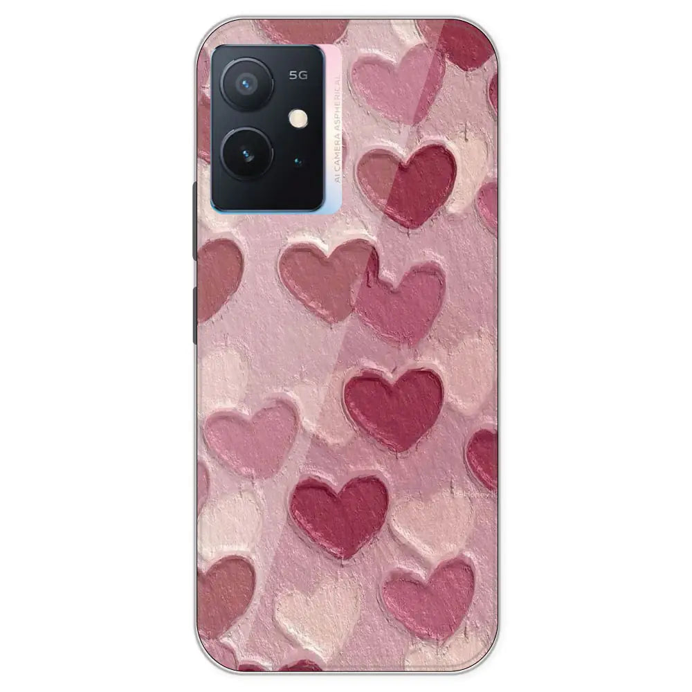Pastel Hearts - Printed Silicone Case For IQOO Z6