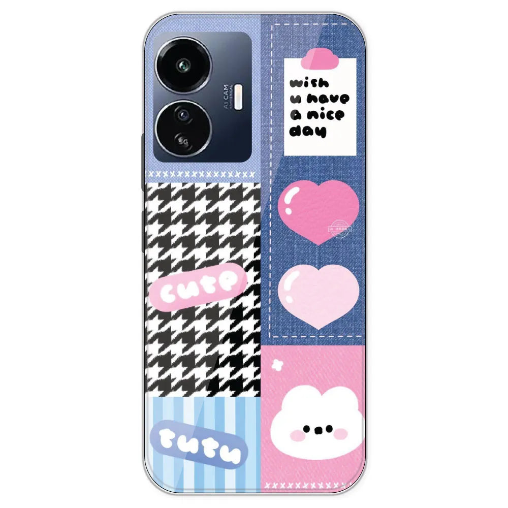 Cute Pink Bear Collage - Printed Silicone Case For IQOO Z6 Lite