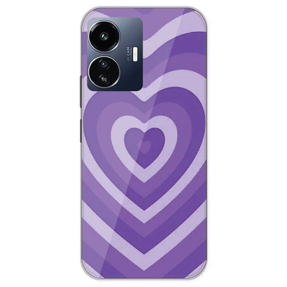 Purple Hearts - Printed Silicone Case For IQOO Z6 Lite
