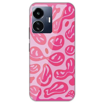 Pink Smilies - Printed Silicone Case For IQOO Z6 Lite