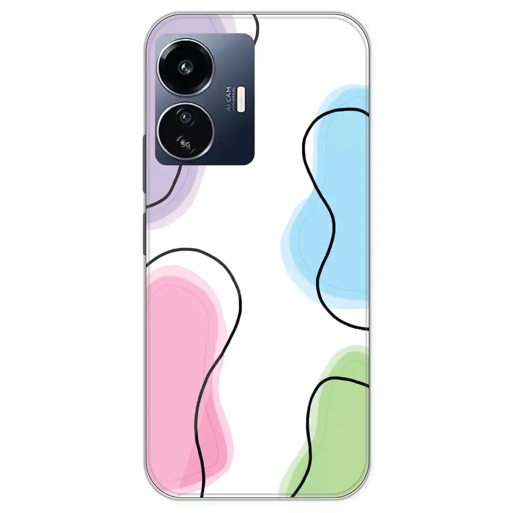 Rainbow Cow Print - Clear Printed Silicone Case For IQOO Z6 Lite