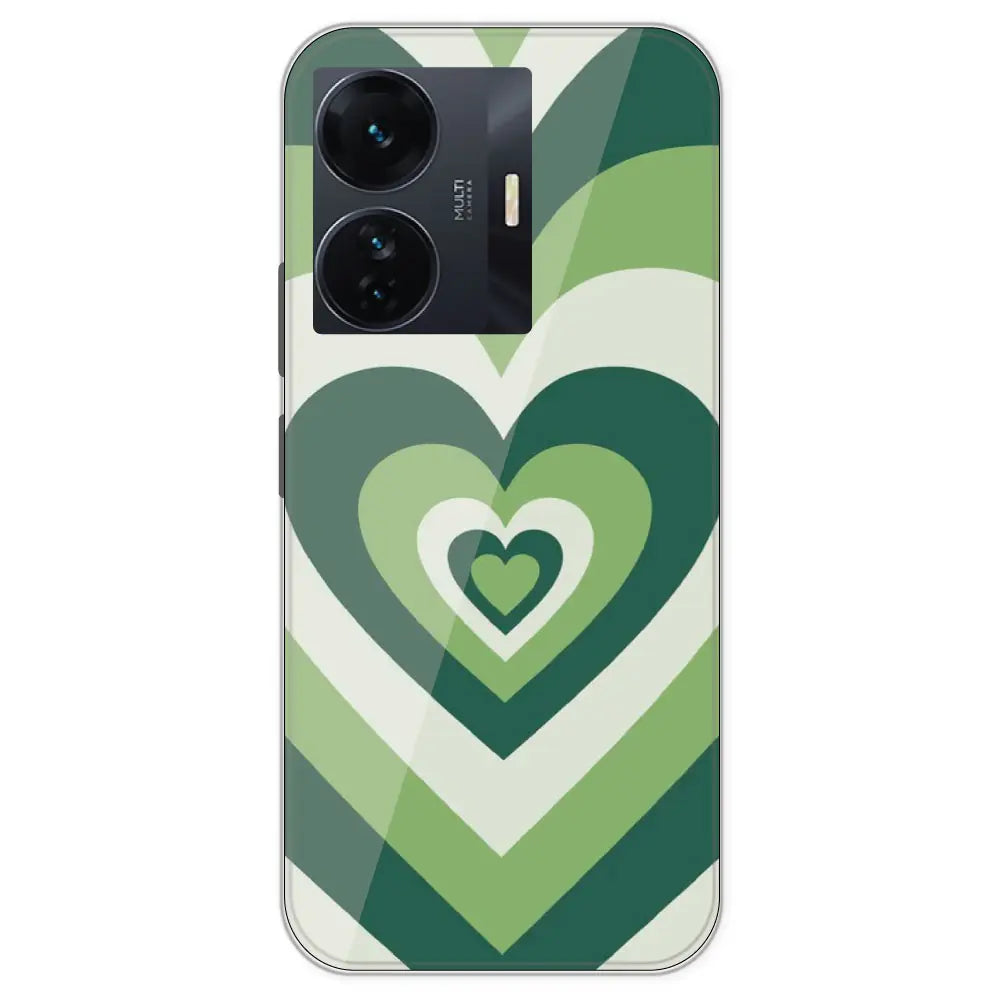Dark Green Hearts - Printed Silicone Case For IQOO Z6 Pro