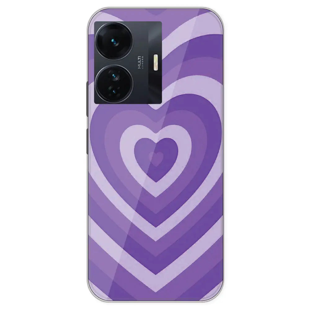 Purple Hearts - Printed Silicone Case For IQOO Z6 Pro