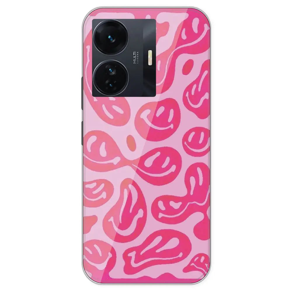 Pink Smilies - Printed Silicone Case For IQOO Z6 Pro