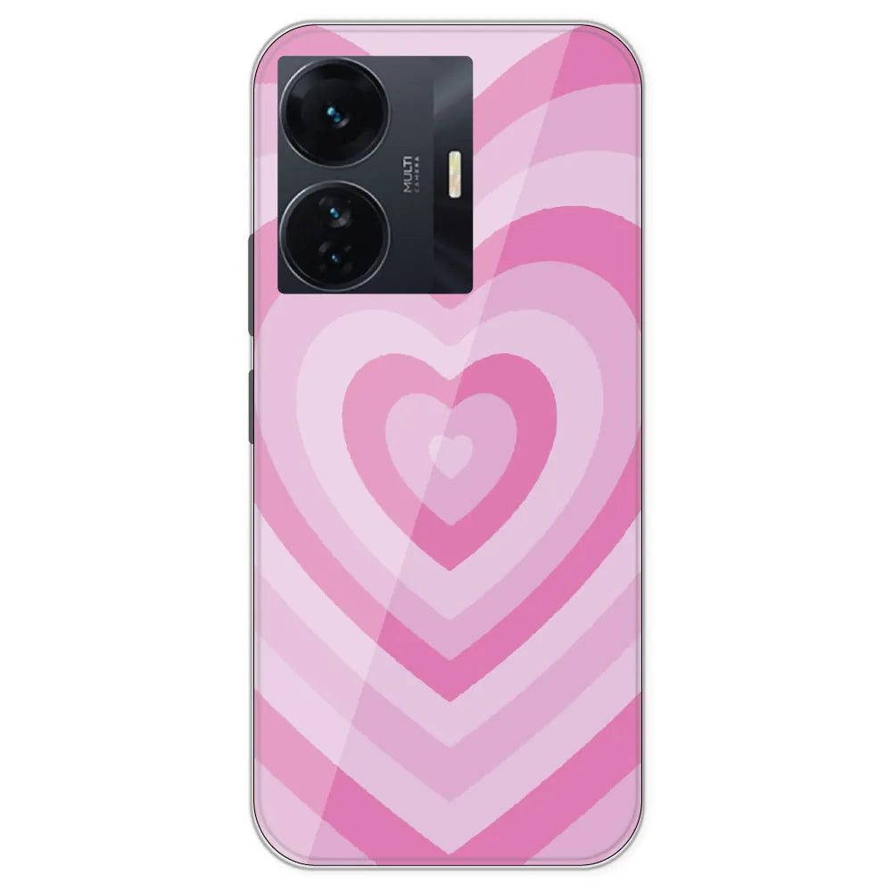 Pink Hearts - Printed Silicone Case For IQOO Z6 Pro