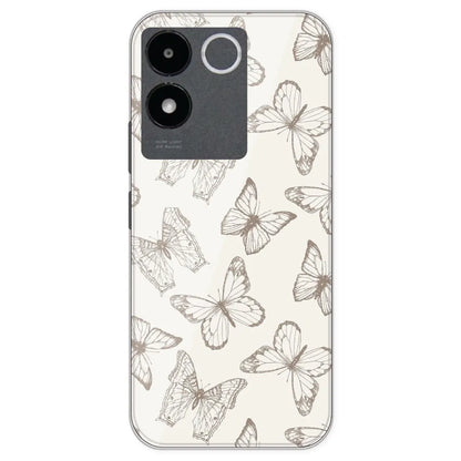 White Butterflies - Printed Silicone Case For IQOO Z7 Pro