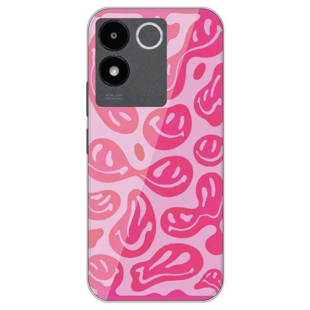 Pink Smilies - Printed Silicone Case For IQOO Z7 Pro