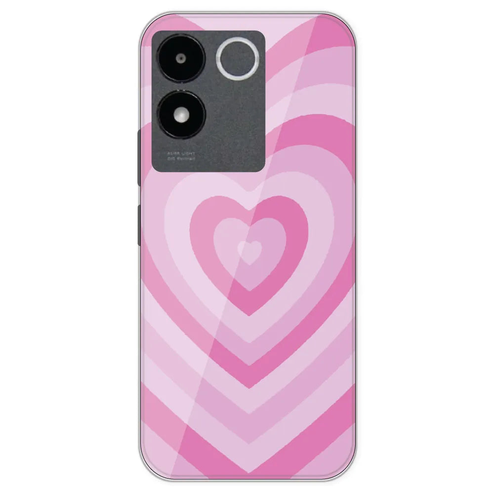 Pink Hearts - Printed Silicone Case For IQOO Z7 Pro