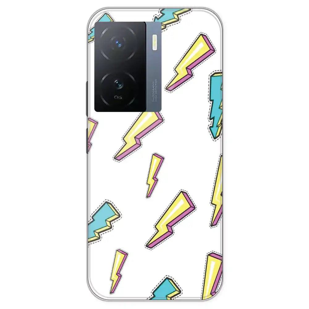 Lighting Bolts - Clear Printed Silicone Case For IQOO Z7