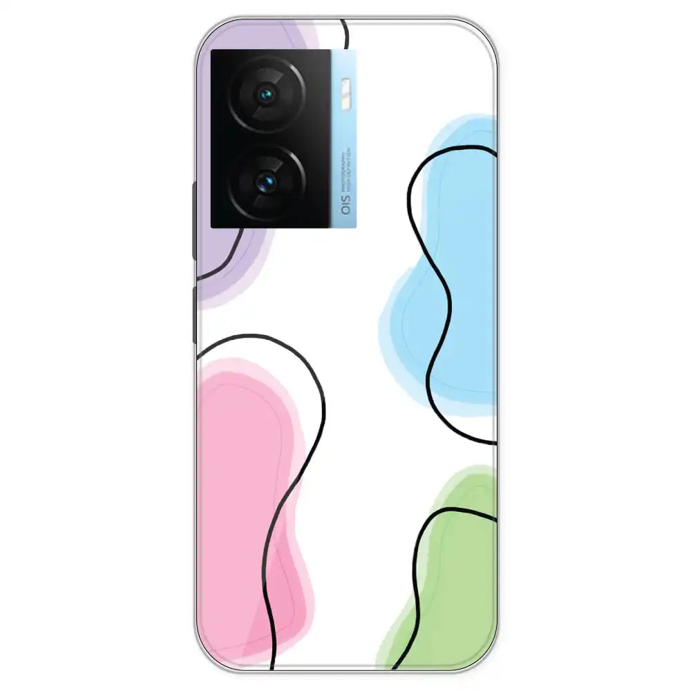 Rainbow Cow Print - Clear Printed Silicone Case For IQOO Z7S