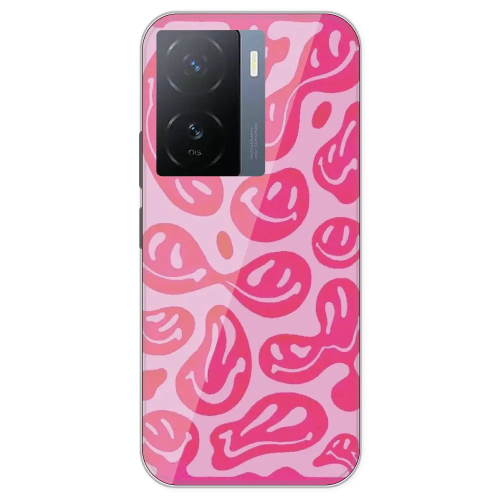 Pink Smilies - Printed Silicone Case For IQOO Z7