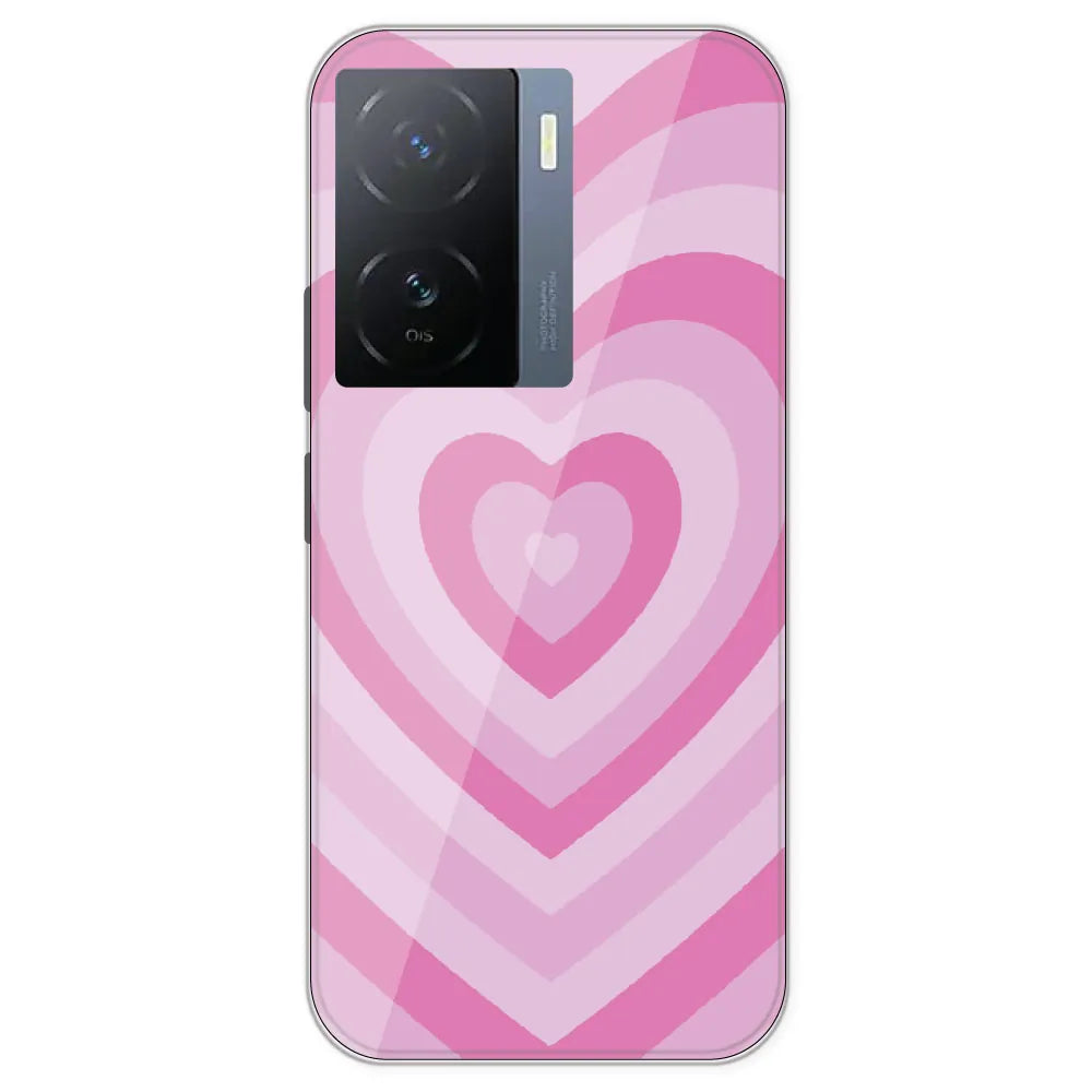 Pink Hearts - Printed Silicone Case For IQOO Z7
