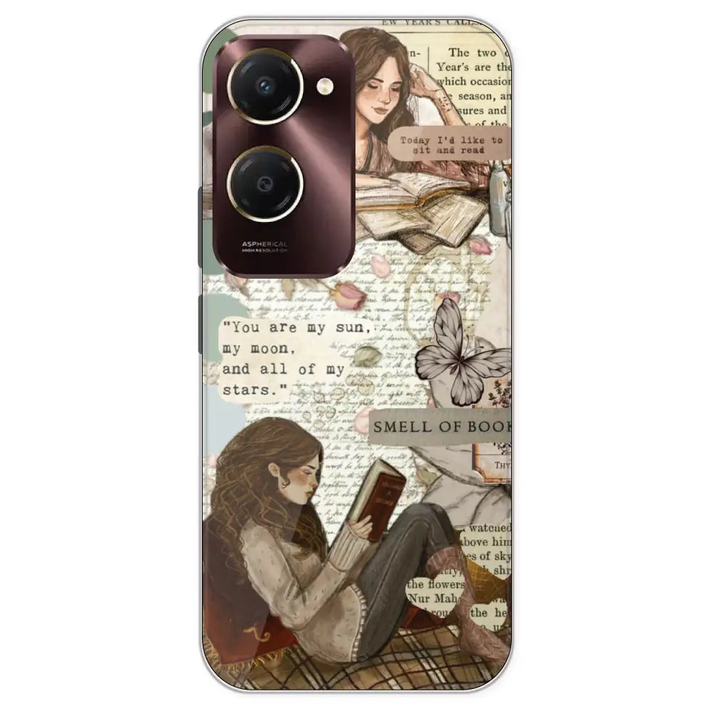 Book Collage - Printed Silicone Case For IQOO Z9 Lite