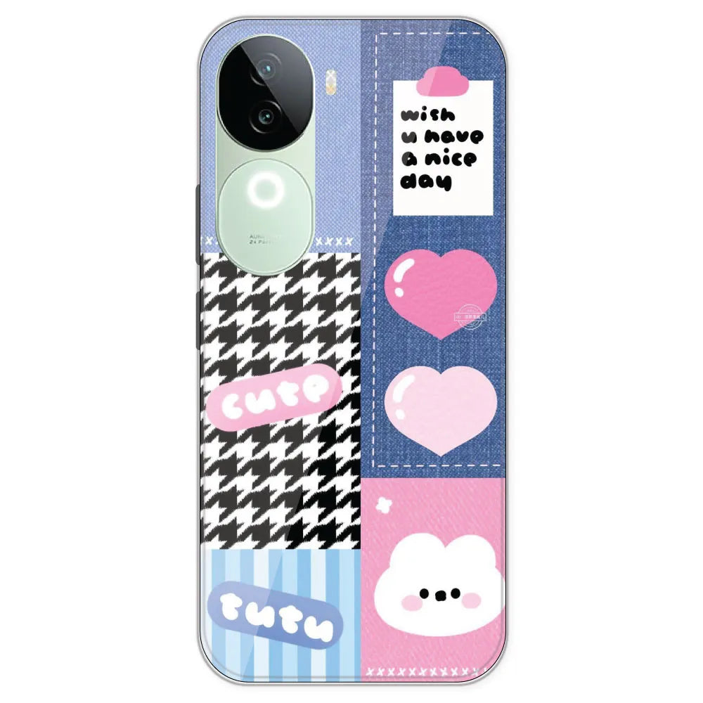 Cute Pink Bear Collage - Printed Silicone Case For IQOO Z9S