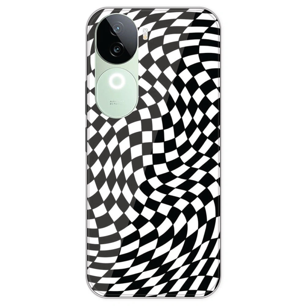 Checks - Printed Silicone Case For IQOO Z9S