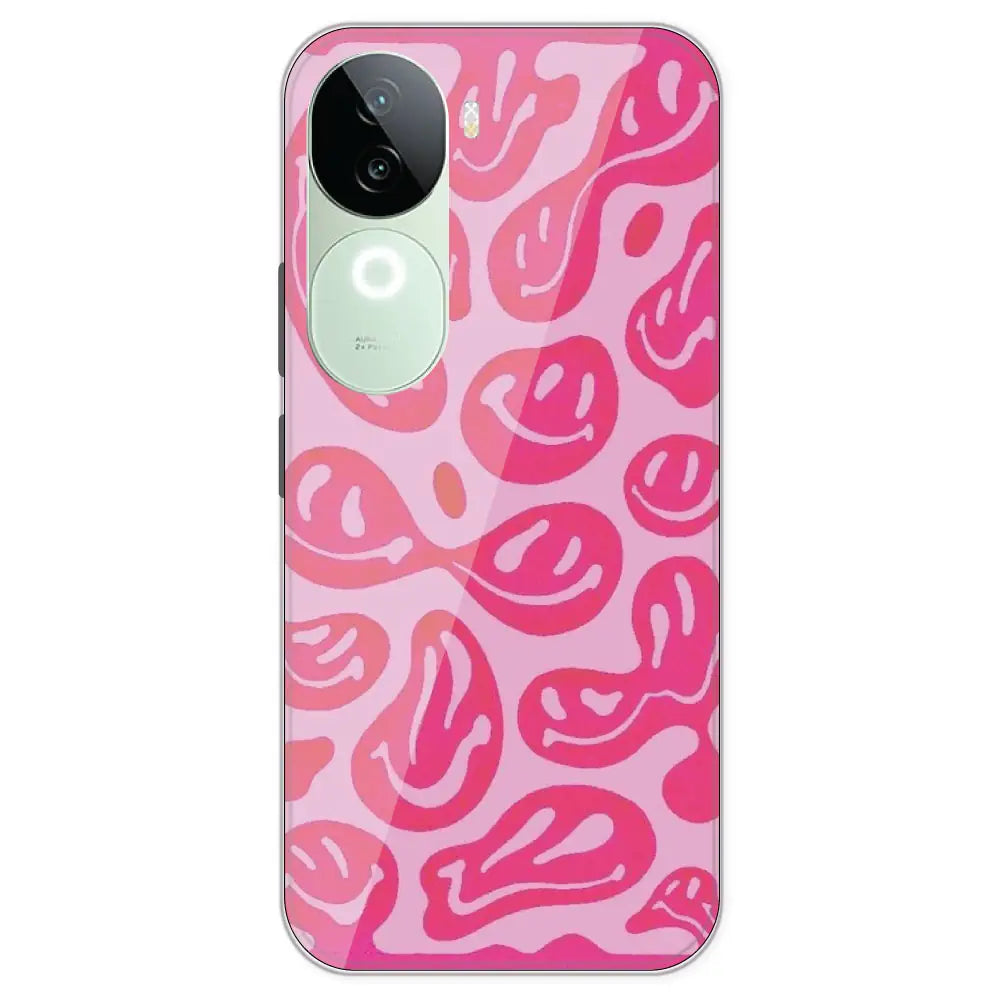 Pink Smilies - Printed Silicone Case For IQOO Z9S