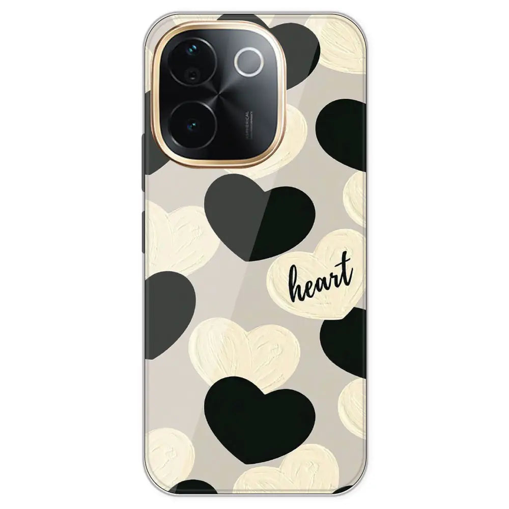 Black And White Heart - Printed Silicone Case For IQOO Z9S Pro