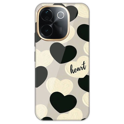 Black And White Heart - Printed Silicone Case For IQOO Z9S Pro