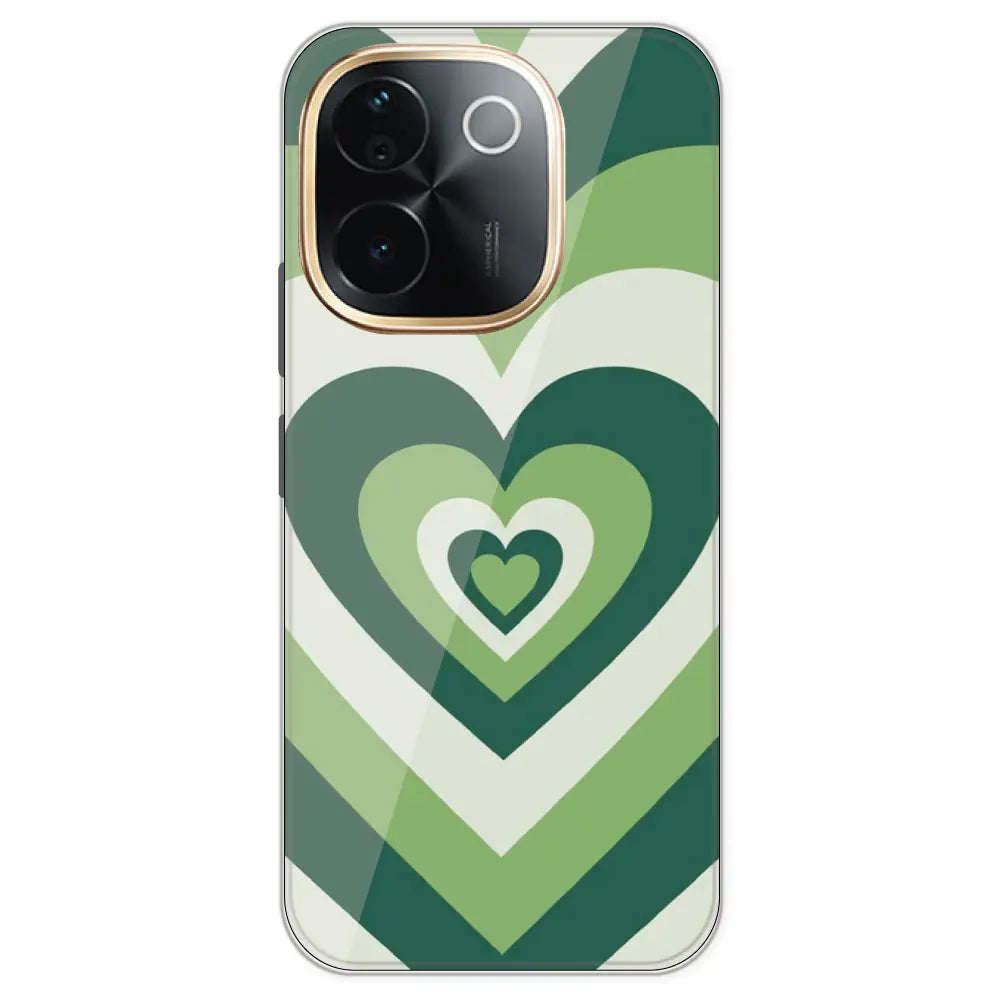 Dark Green Hearts - Printed Silicone Case For IQOO Z9S Pro