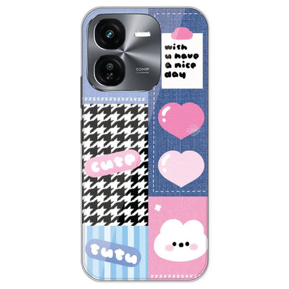 Cute Pink Bear Collage - Printed Silicone Case For IQOO Z9X