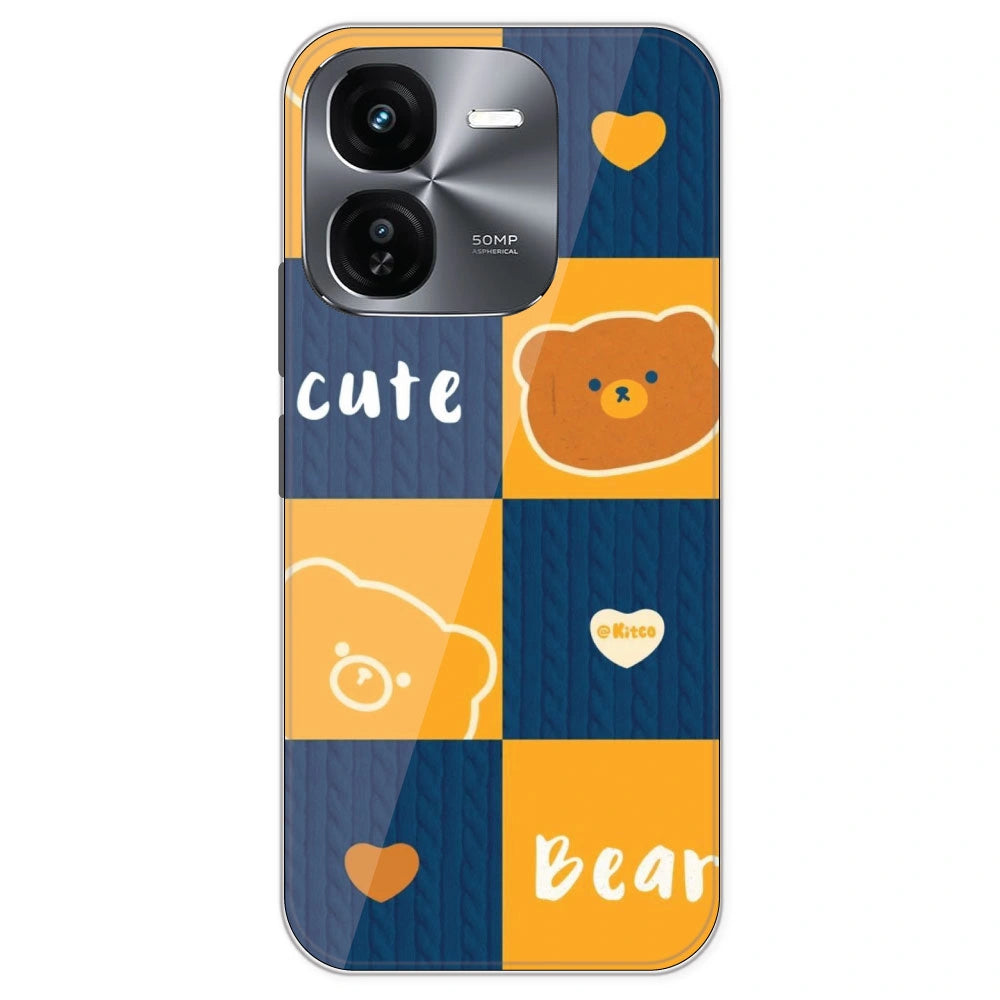 Cute Bear Collage - Printed Silicone Case For IQOO Z9X