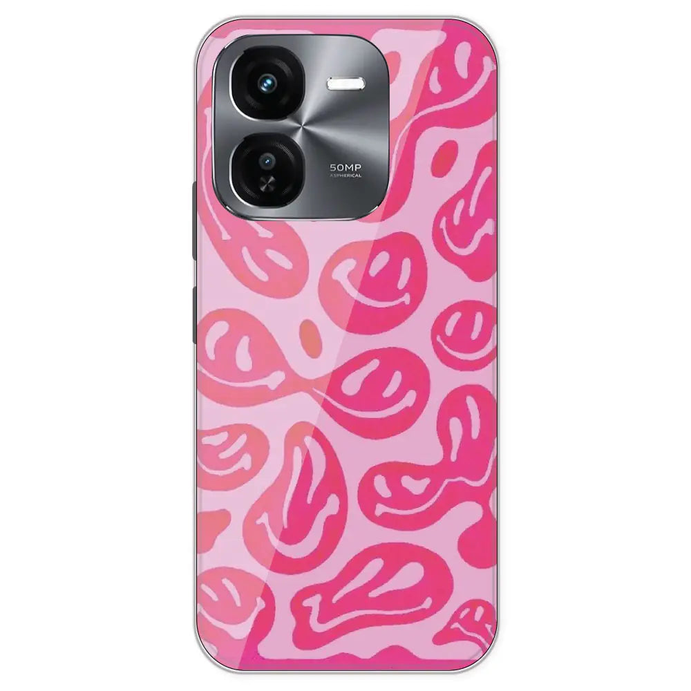 Pink Smilies - Printed Silicone Case For IQOO Z9X