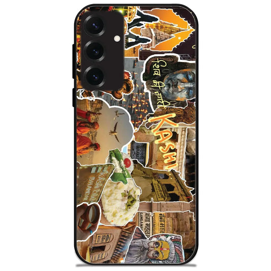 Kashi Banaras Collage - Glossy Metal Silicone Case for Samsung Galaxy S25 Plus