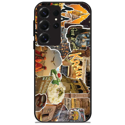 Kashi Banaras Collage - Glossy Metal Silicone Case for Samsung Galaxy S25 Ultra