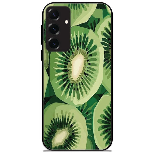 Kiwi Slices - Glossy Metal Silicone Case for Samsung Galaxy S25 Plus
