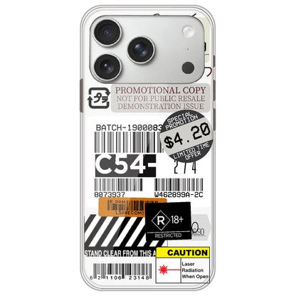 Labels - Clear Printed Silicone Case for Apple iPhone 17 Pro