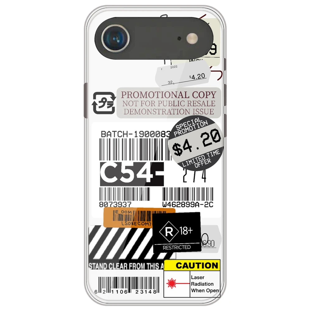 Labels - Clear Printed Silicone Case for Apple iPhone Air