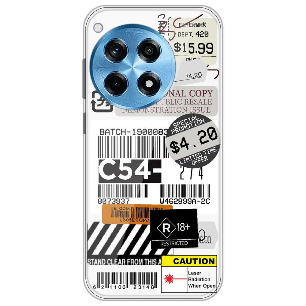 Labels - Clear Printed Silicone Case for OnePlus 12R