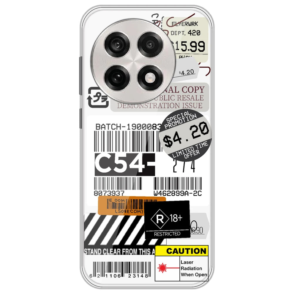 Labels - Clear Printed Silicone Case for OnePlus 13R