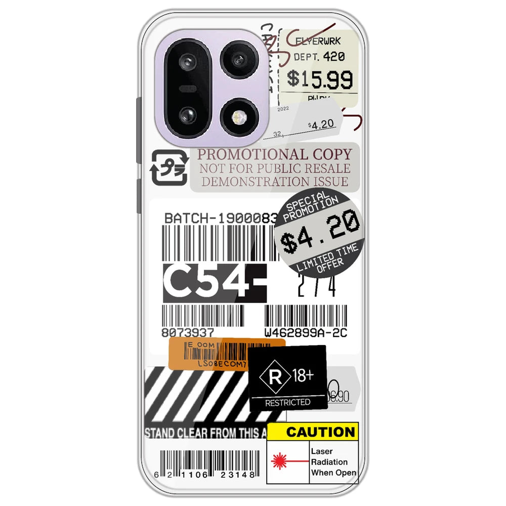 Labels - Clear Printed Silicone Case for OnePlus 15