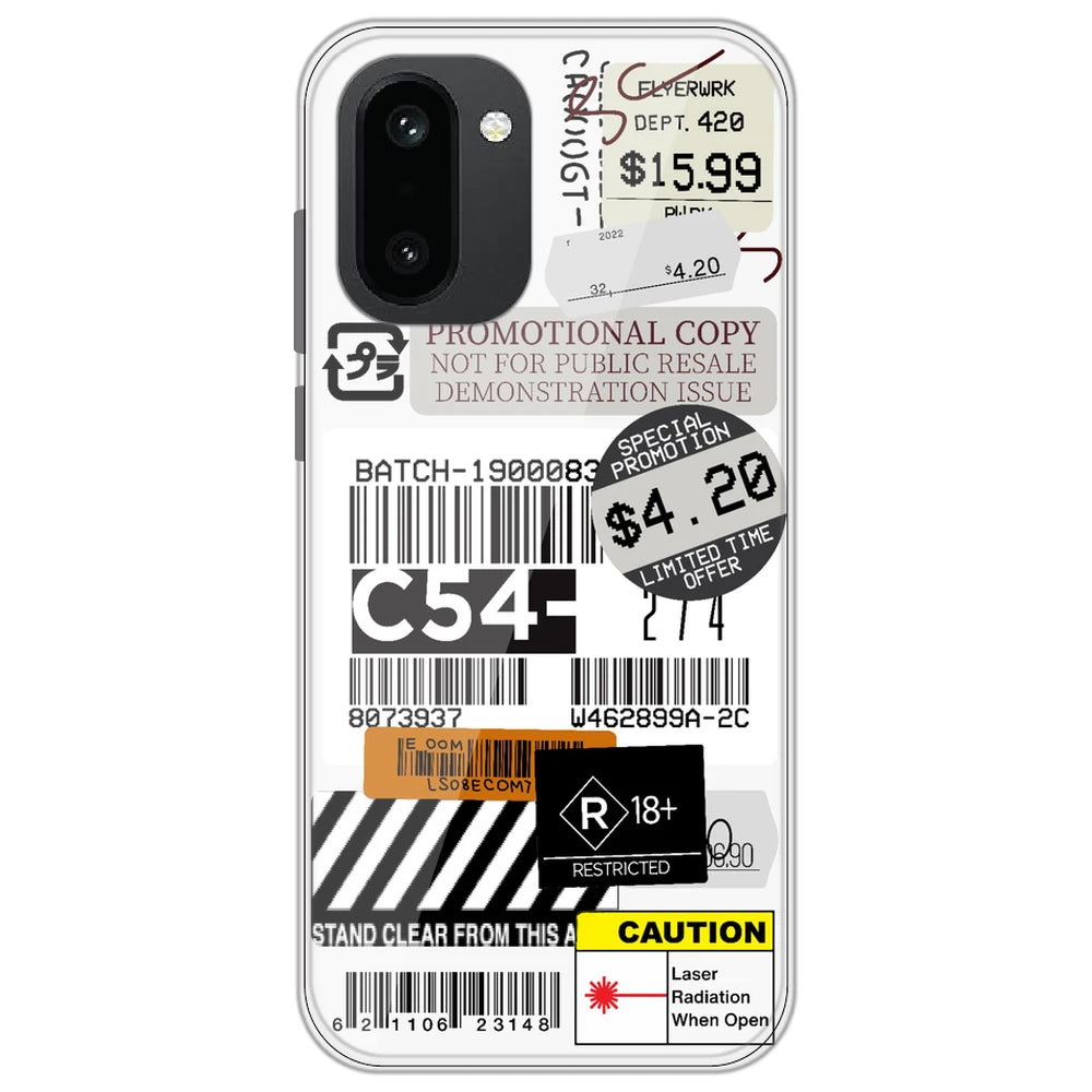Labels - Clear Printed Silicone Case for OnePlus 15R