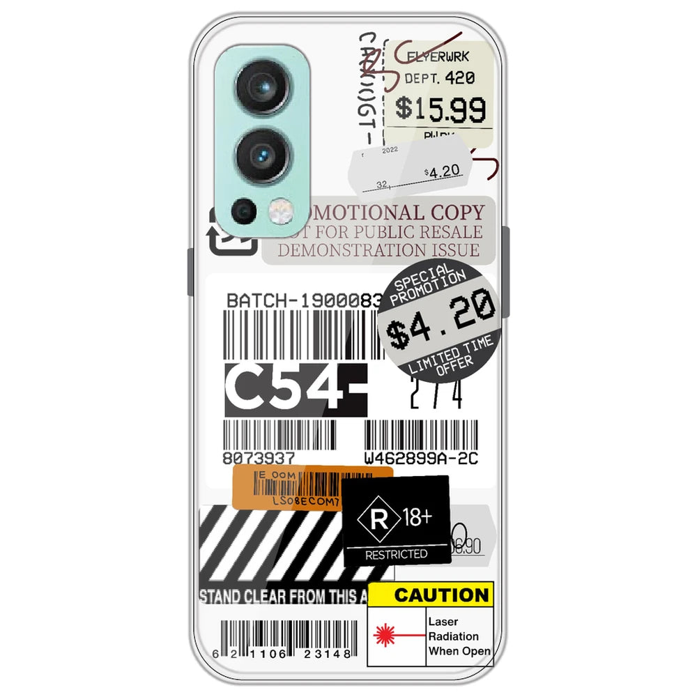 Labels - Clear Printed Silicone Case for OnePlus Nord 2