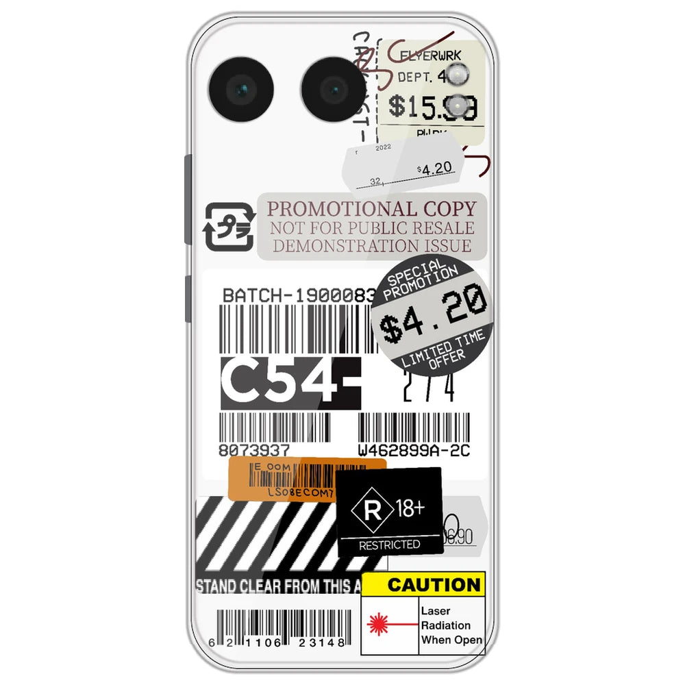 Labels - Clear Printed Silicone Case for OnePlus Nord 4