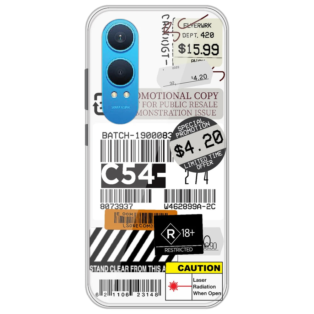 Labels - Clear Printed Silicone Case for OnePlus Nord CE 4 Lite