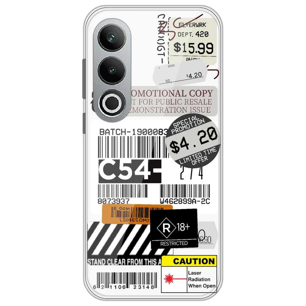Labels - Clear Printed Silicone Case for OnePlus Nord CE 4