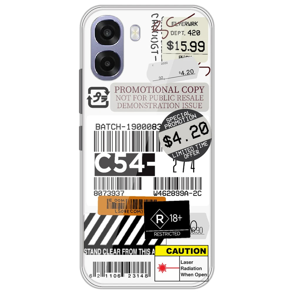 Labels - Clear Printed Silicone Case for Oppo A6X