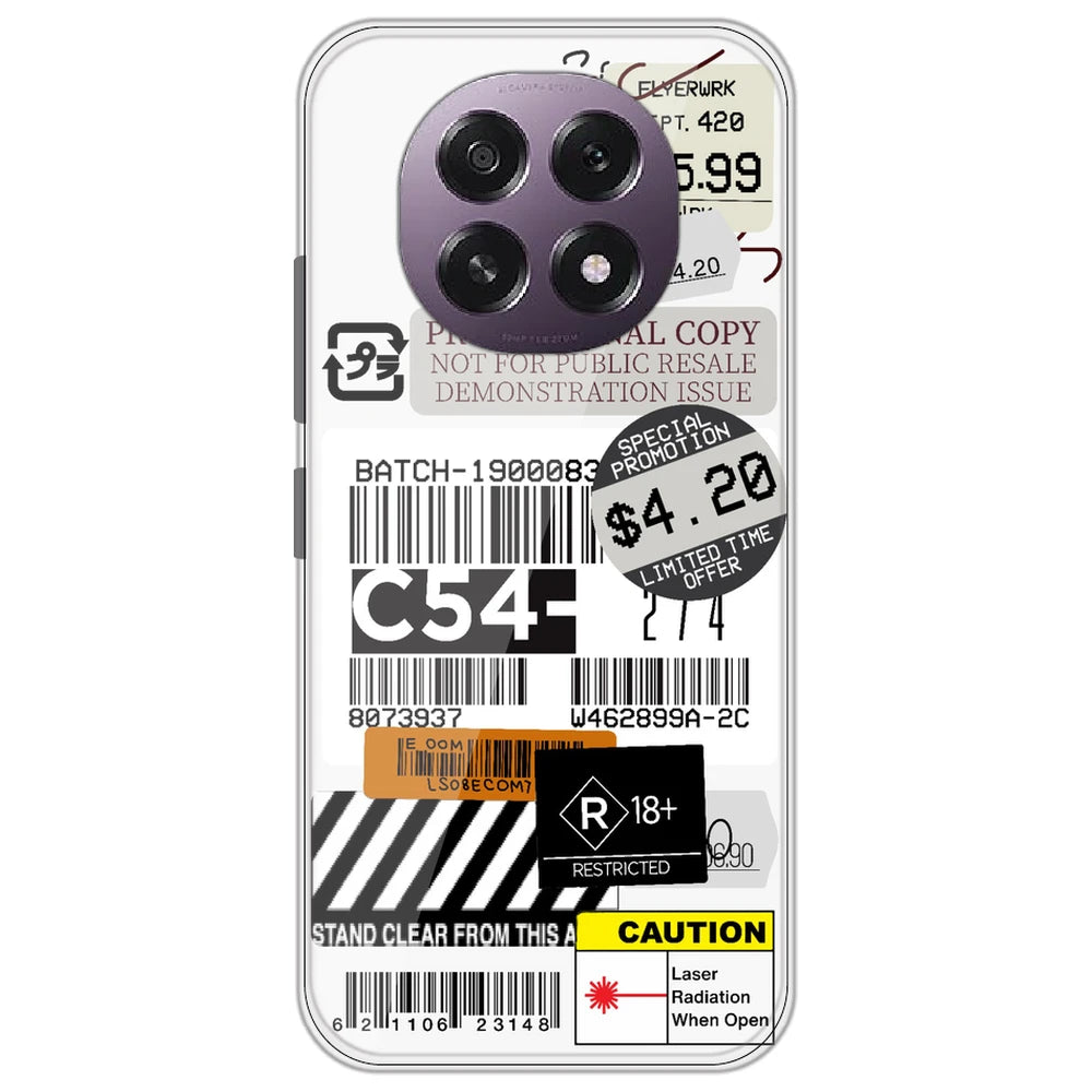 Labels - Clear Printed Silicone Case for Oppo F29