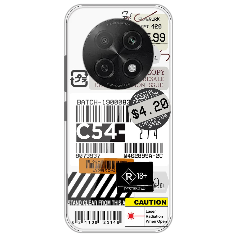 Labels - Clear Printed Silicone Case for Oppo F29 Pro 5G