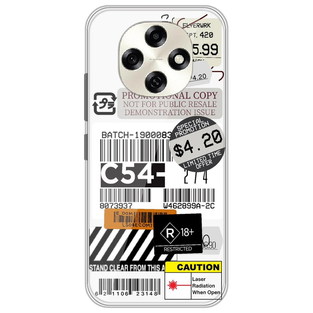Labels - Clear Printed Silicone Case for Oppo F31 Pro