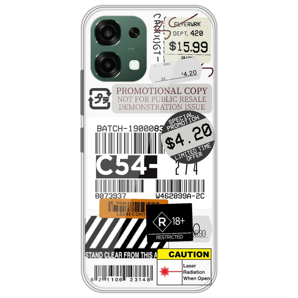 Labels - Clear Printed Silicone Case for Oppo F33
